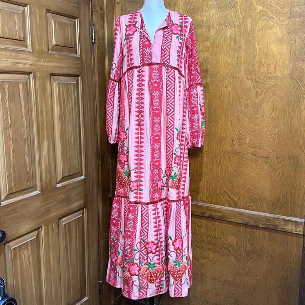 FARM Rio Pink & Red Floral Printed Maxi Dress